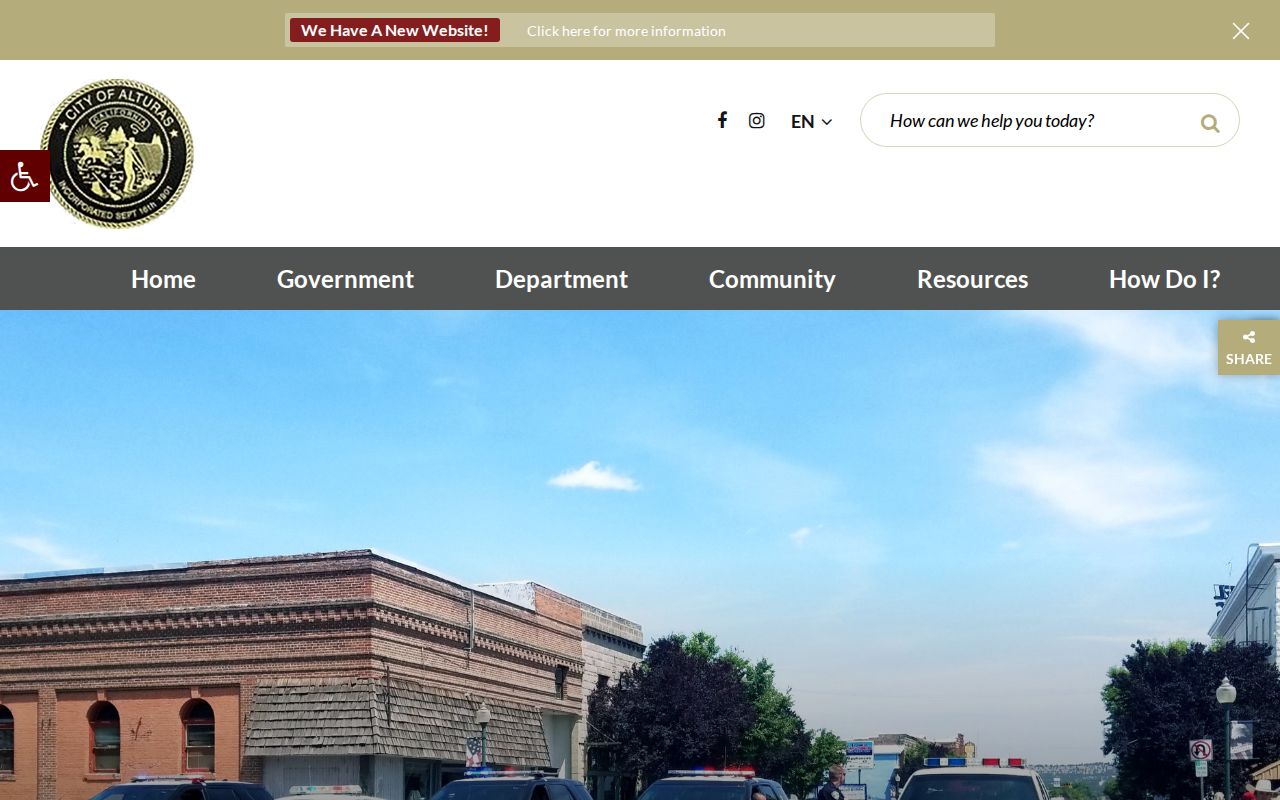 Alturas Police Department official page with contact and records links
